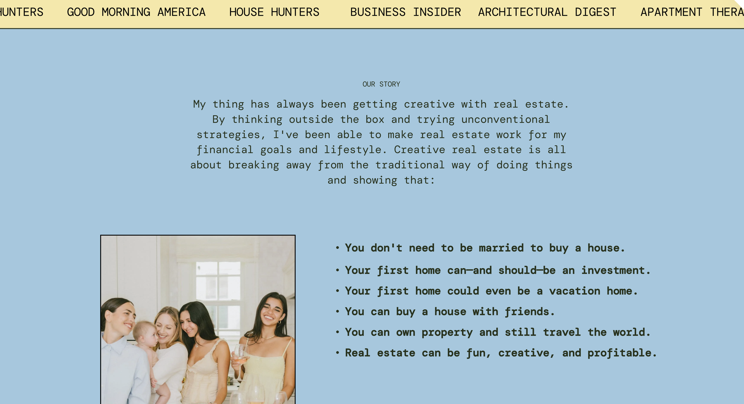 Open House Education web page explaining the community
